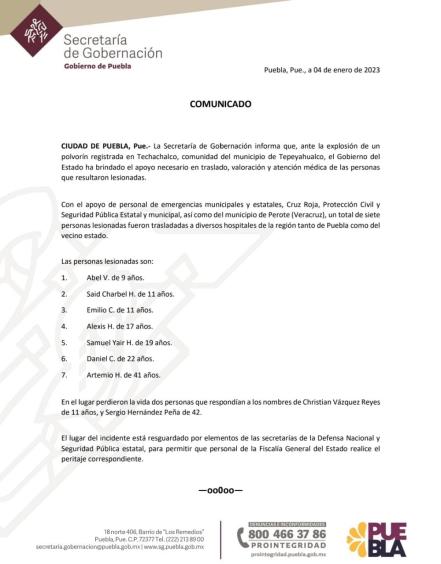 Explosión de polvorín en Tepeyahualco deja dos muertos