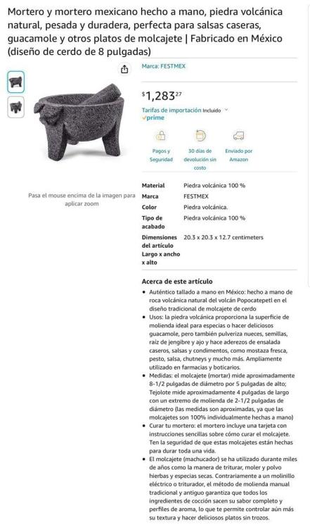 Poblanos venden en Amazon utensilios de roca volcánica del Popocatépetl 