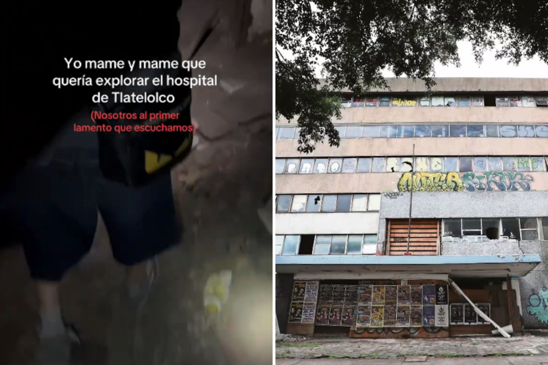 VIDEO Tiktokers huyen del hospital de Tlatelolco tras escuchar un lamento aterrador