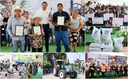 Armenta entrega más de 7 mil fertilizantes, drones y tractores en Ajalpan
