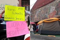 Trabajadores del IMSS en Puebla acampan afuera de su sede sindical y exigen aumento salarial
