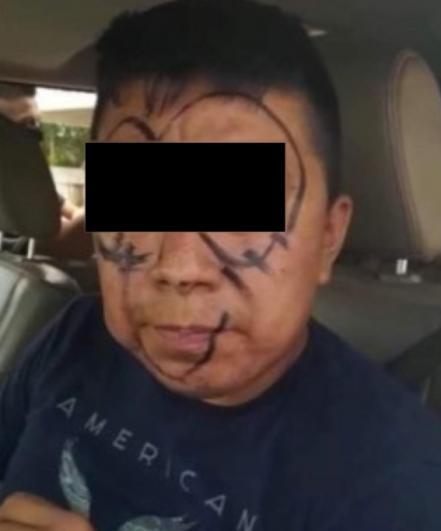 Sicarios de Cártel del Noreste interceptan a militar junto con su familia y le pintan el rostro  