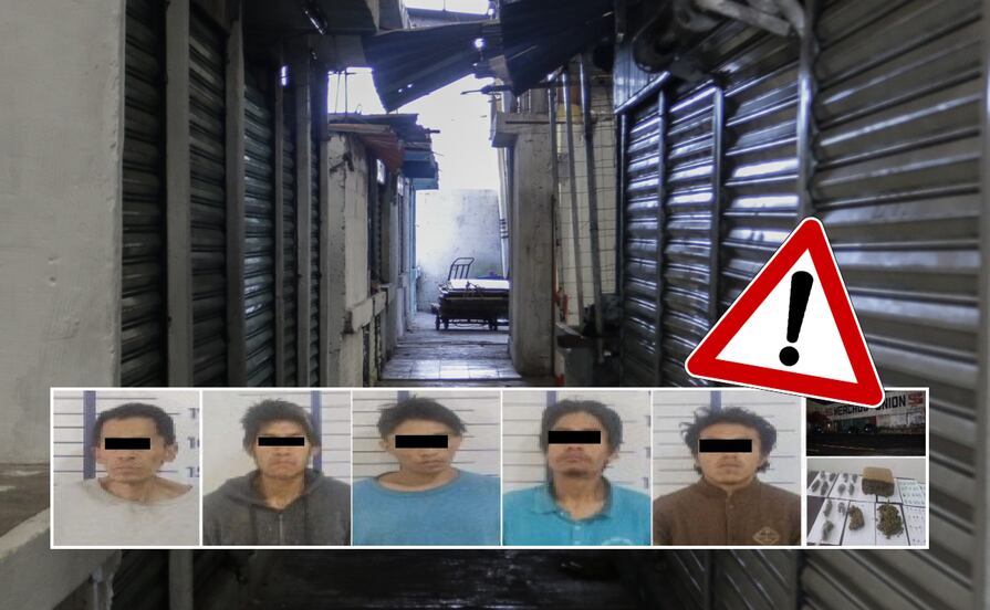 Cateo en el Mercado La Unión deja cinco detenidos y droga asegurada