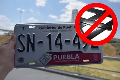 ¿Qué portaplacas están prohibidas en Puebla y de cuánto es la multa?