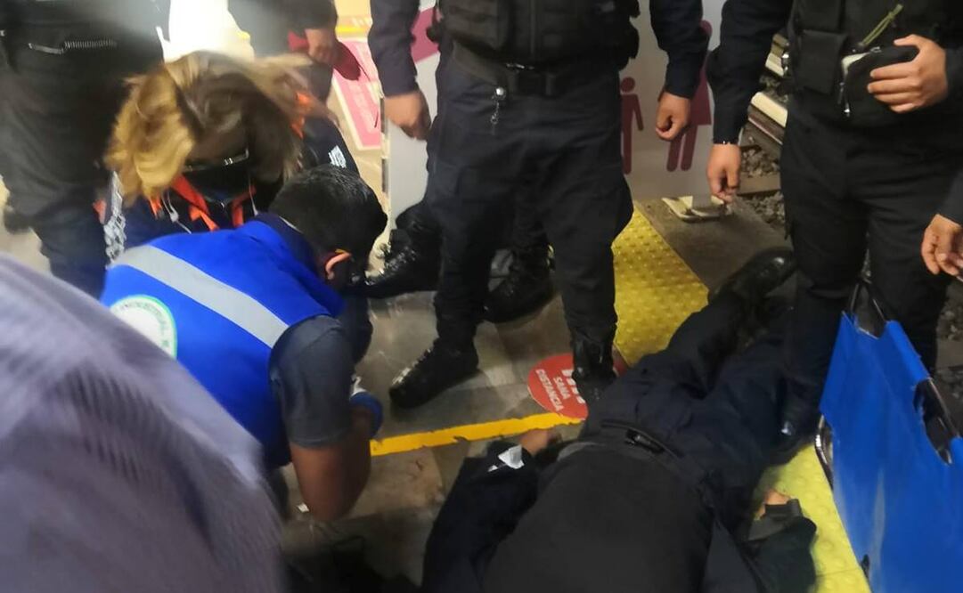 Tren de la Línea 1 del Metro golpea en la cabeza a policía mientras laboraba en la estación San Lázaro