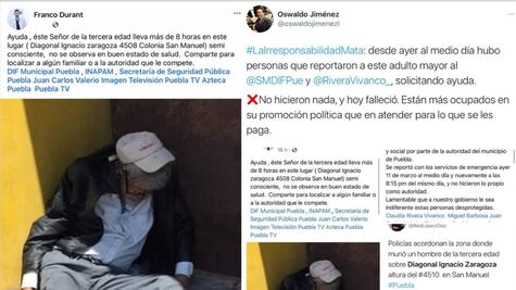 Un adulto mayor fallece en las calles de la ciudad de Puebla