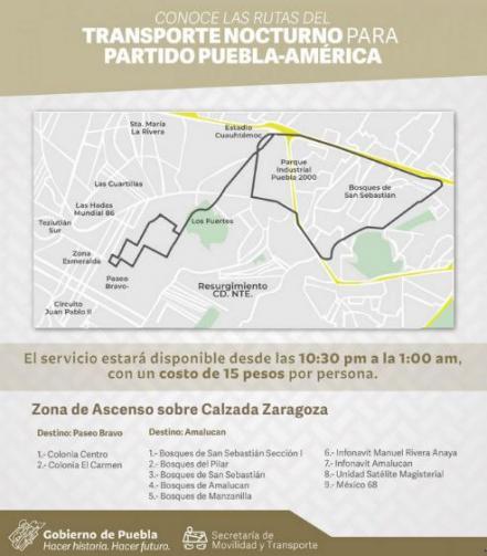Puebla vs América. Habrá transporte público para los aficionados