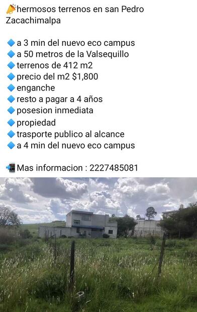 Foto: San Pedro Zacachimalpa Ventas