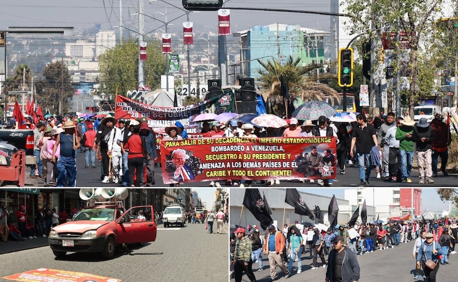 Marcha de la 28 de Octubre desata caos vial y enojo en Puebla