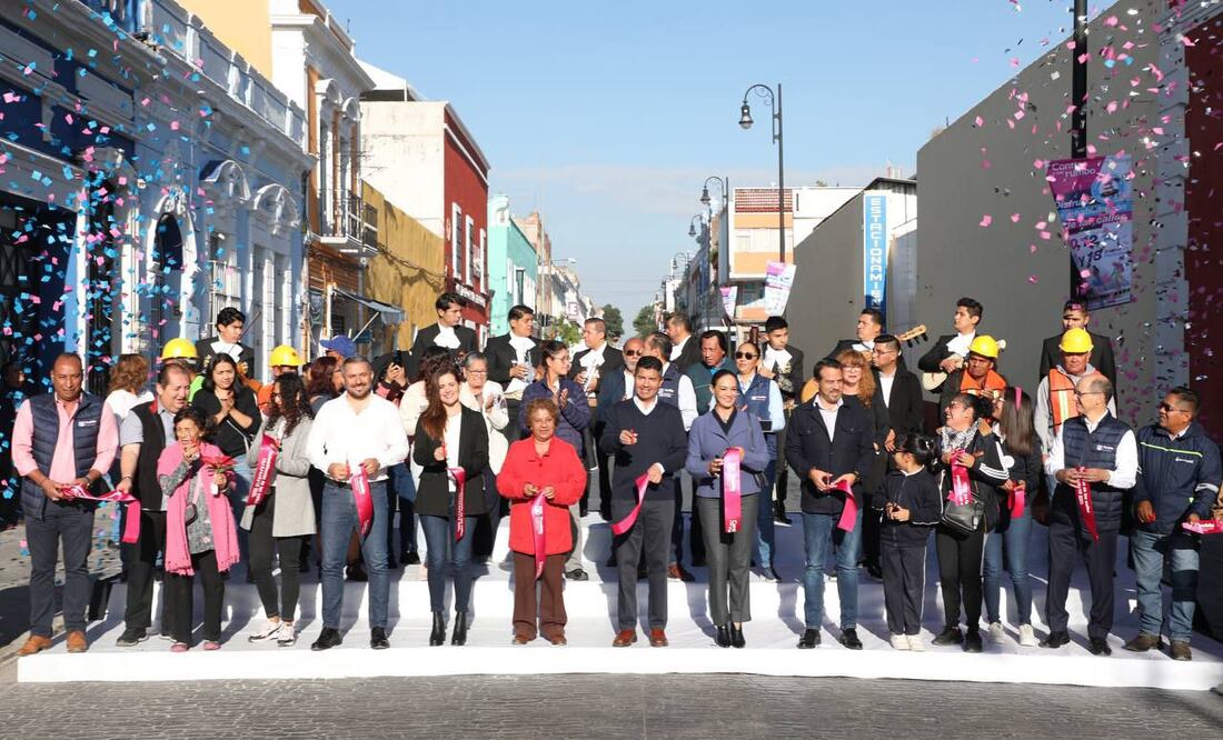 Este martes se entregaron nueve calles del Centro Histórico que fueron renovadas | Foto: Ayuntamiento de Puebla