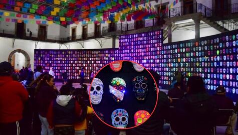 Crean mural con 1500 calaveras en el Pueblo Mágico de Zacatlán
