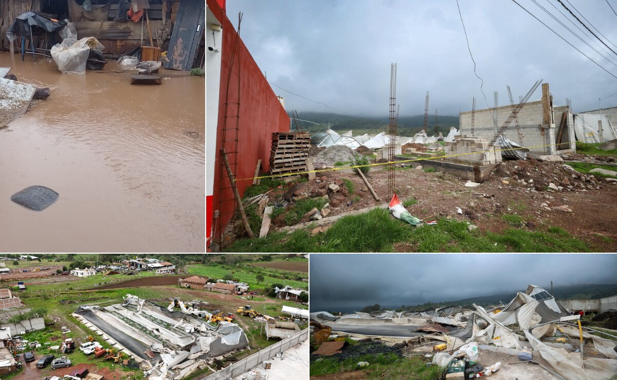 Un tornado dejó daños en la comunidad de Llanetillo, en Chignahuapan I Foto: Gobierno de Chignahuapan/Especial
