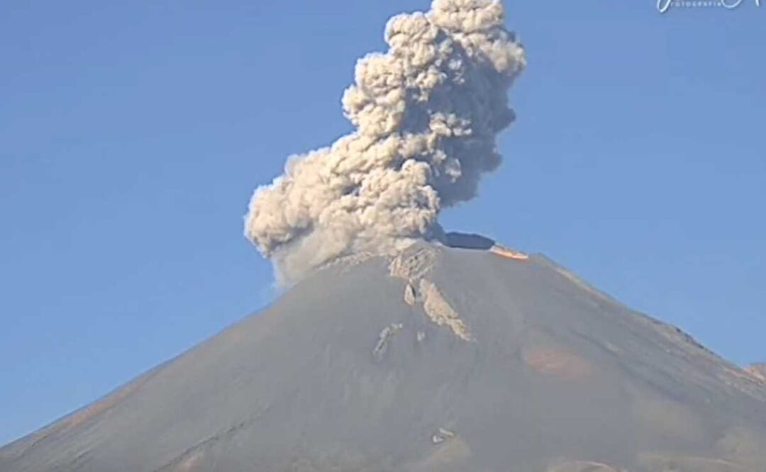 Las imágenes del volcán Popocatépetl fueron captadas con las cámaras ubicadas en San Nicolás de los Ranchos | Foto: CENAPRED