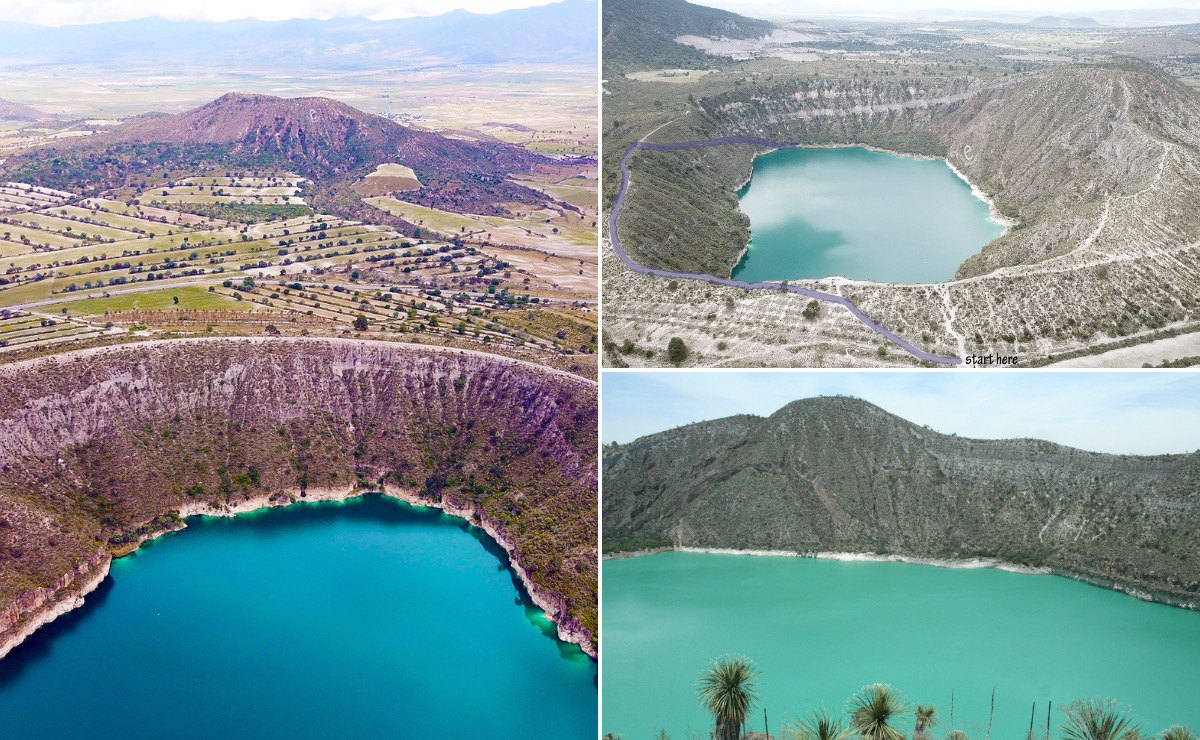 En esta laguna de Puebla podrás ver los sorprendentes cambios de color | Foto: Google