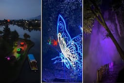 El recorrido nocturno en el Pueblo Mágico de las Esferas que te lleva hasta una cascada iluminada