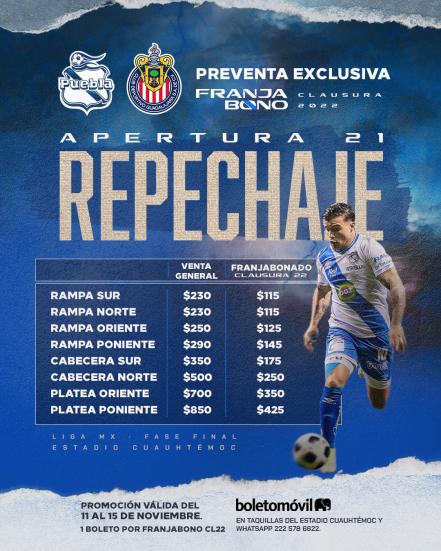 Puebla VS Chivas ¿cuánto cuestan los boletos para el repechaje?
