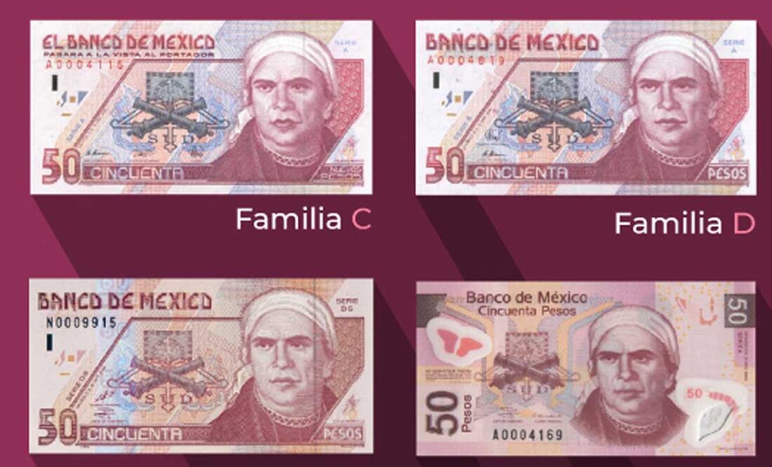 Hay un billete de 50 pesos que parece falso pero sólo es viejito | foto: BANXICO