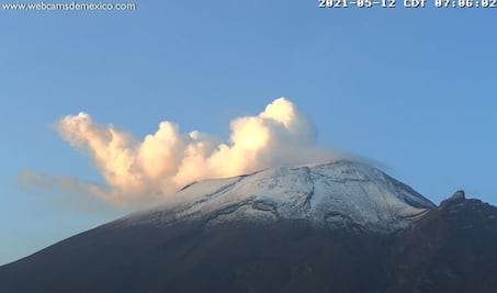 ¿Cómo amaneció hoy el volcán Popocatépetl? 12 de mayo 2021