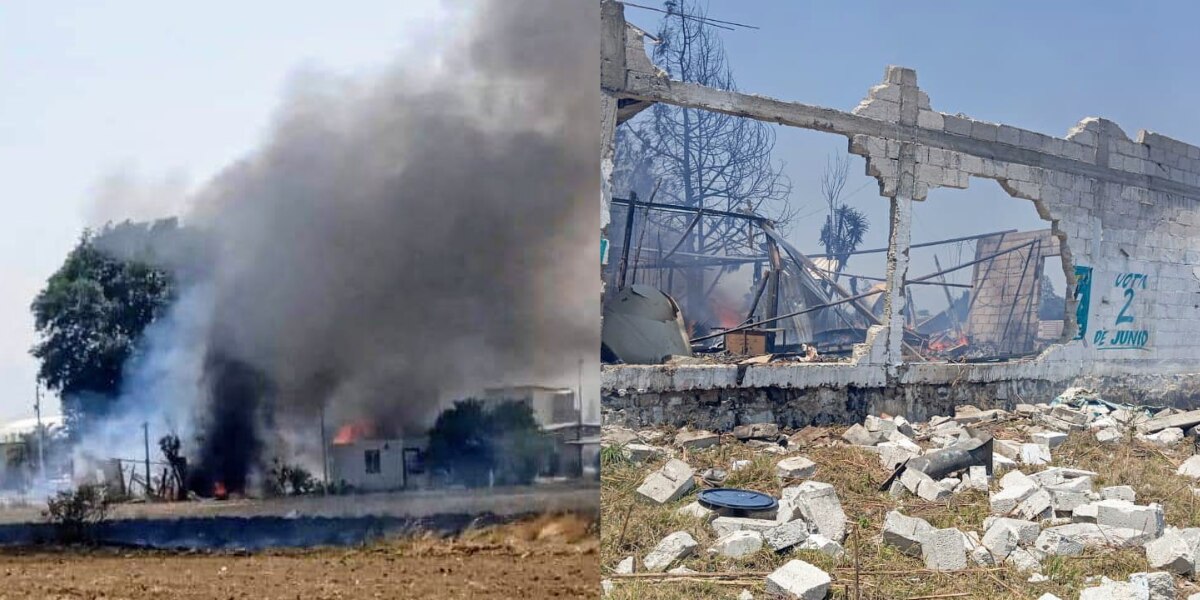 Explosión de pirotecnia en Coronango / Foto Redes Sociales