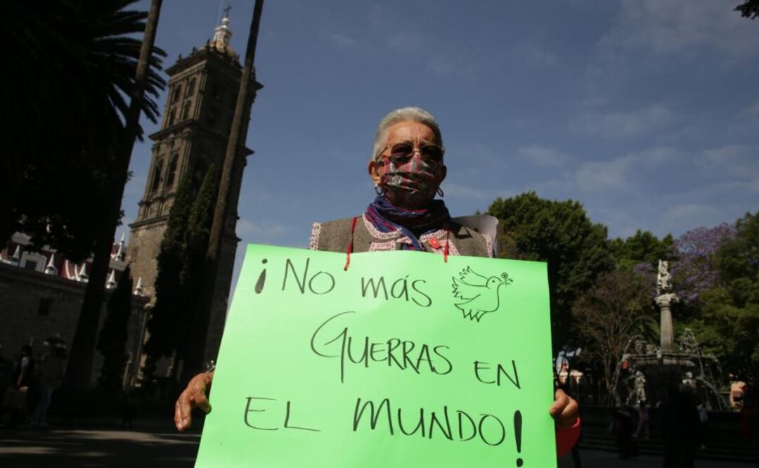 En Puebla muestran su rechazo a los conflictos bélicos