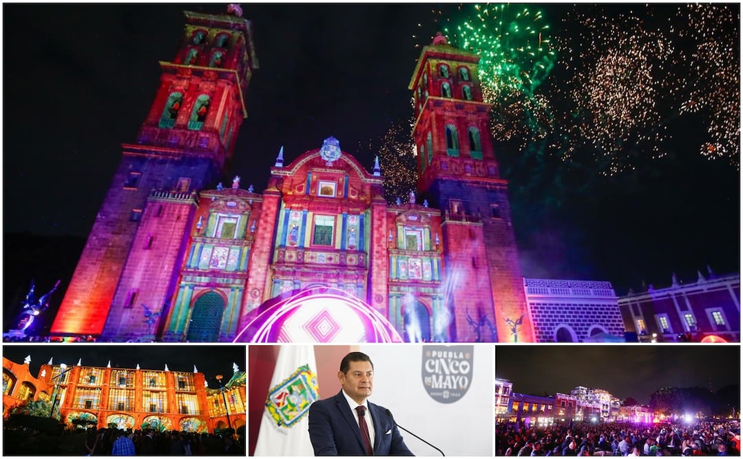 El Festival Glow ilumina 17 edificios a lo largo de 2.4 kilómetros de la ciudad de Puebla | Foto: Gobierno del Estado