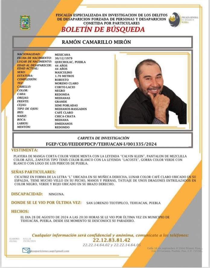 Ramón Camarillo Mirón había desaparecido desde el 28 de agosto | Redes sociales