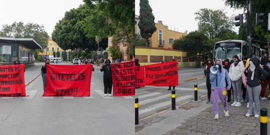Normalistas de Teteles bloquean el Bulevar 5 de Mayo durante manifestación en Puebla