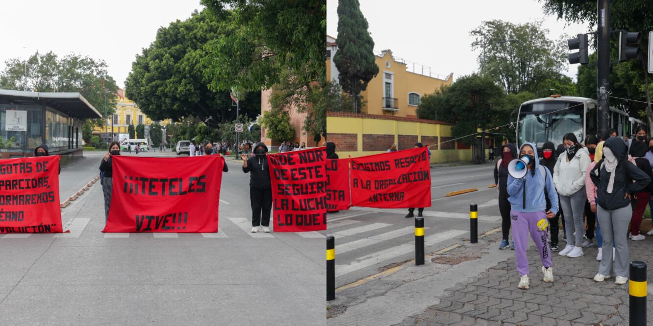 Estudiantes de la Normal Rural Carmen Serdán se manifestaron sobre el bulevar 5 de Mayo / Foto: EsImagen