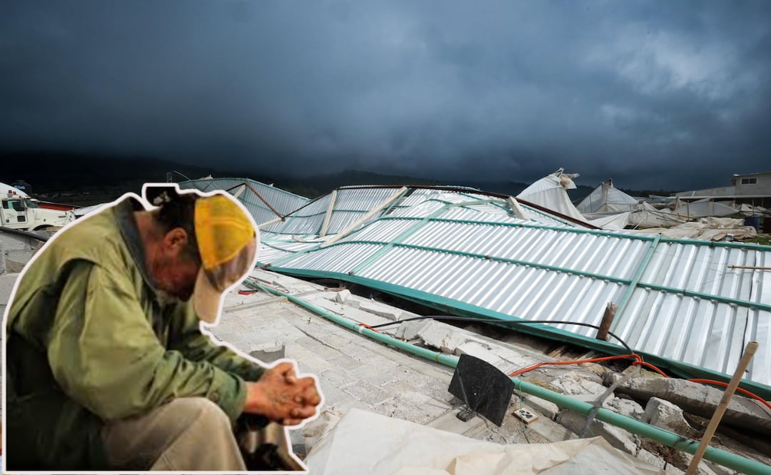 Un tornado dejó daños en la comunidad de Llanetillo, en Chignahuapan I Foto: Gobierno de Chignahuapan/Especial