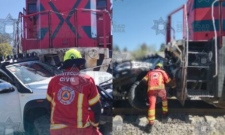 Tren impacta a camioneta y deja dos lesionados en la colonia Ignacio Mariscal