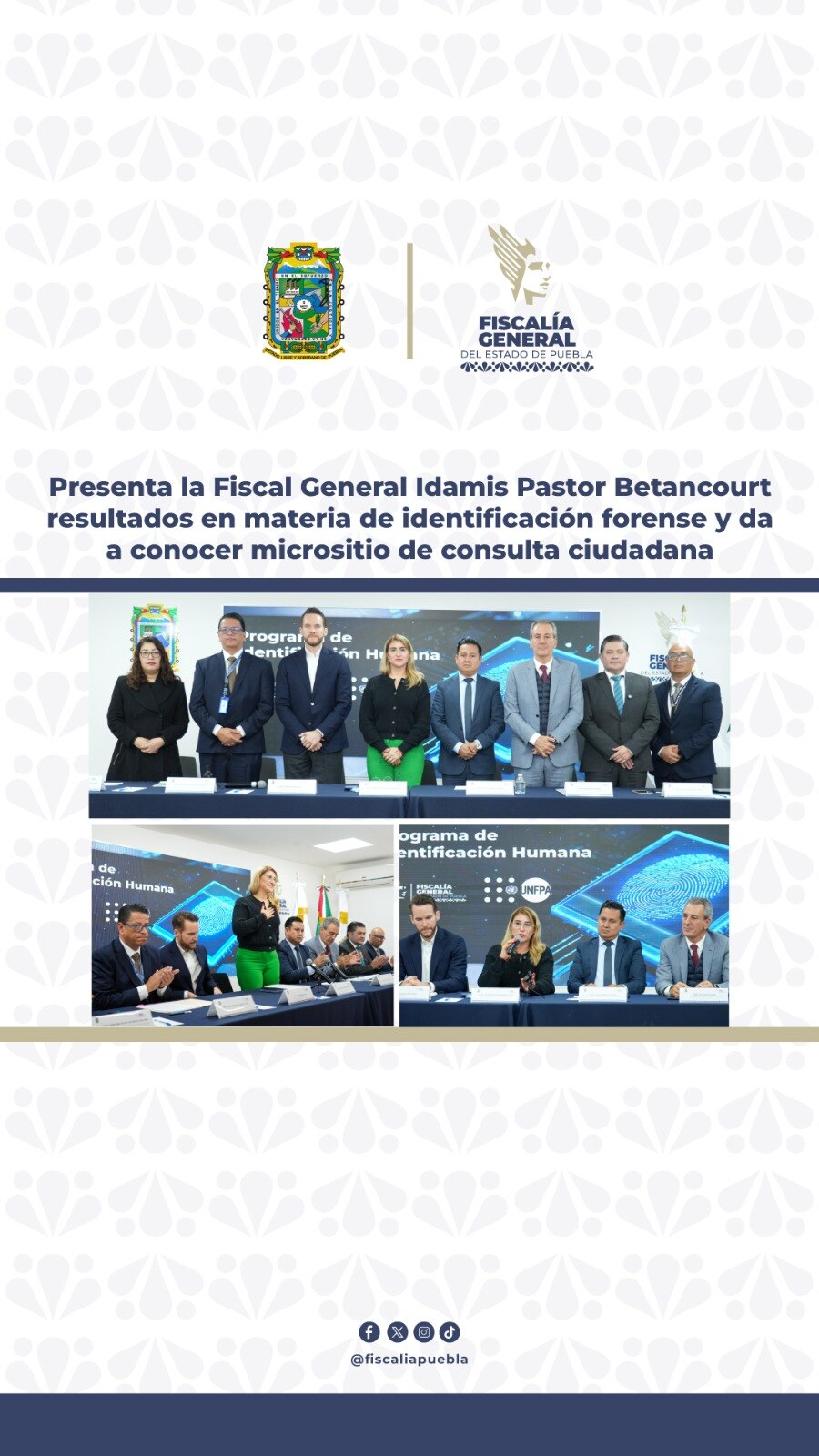 Presenta la Fiscal General Idamis Pastor Betancourt resultados en materia de identificación forense y da a conocer micrositio de consulta ciudadana