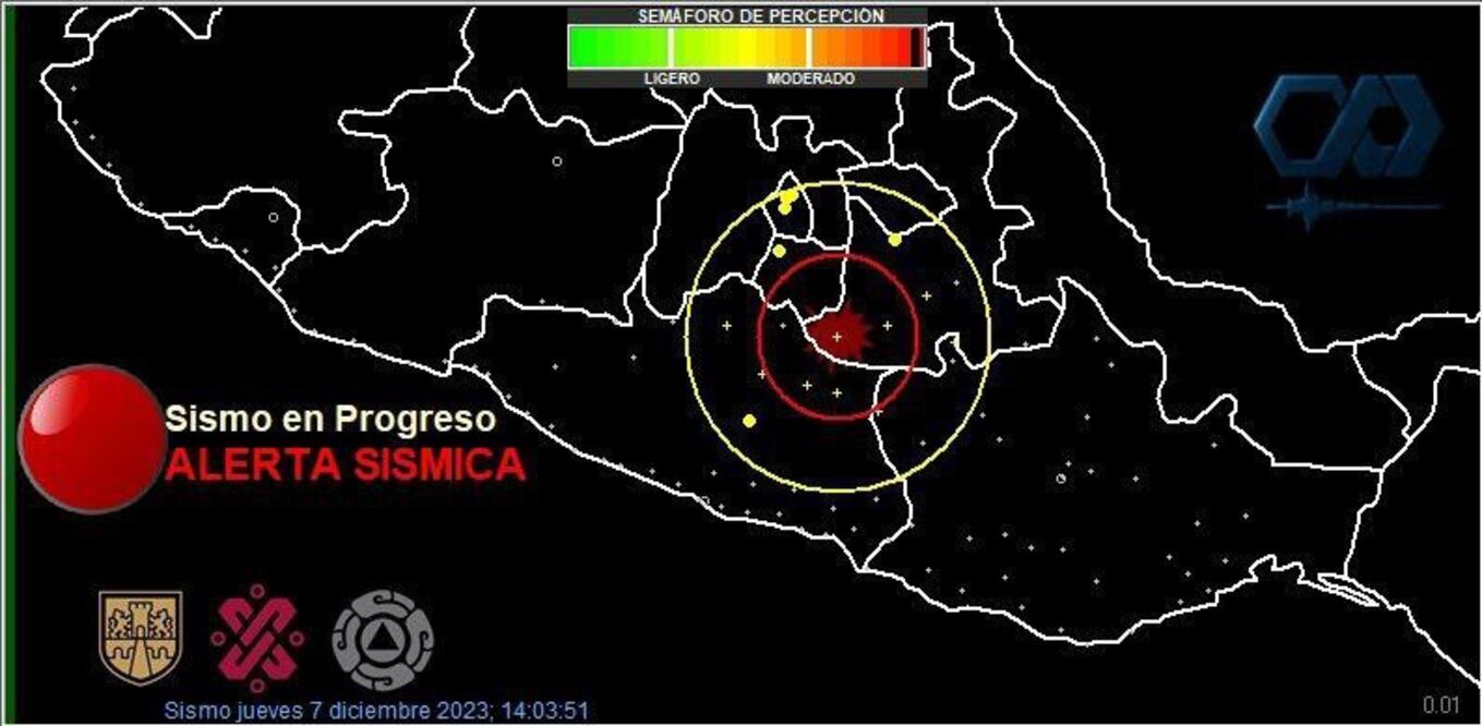 El sismo se reportó a las 14:03 horas de este jueves 7 de diciembre | Foto: Redes Sociales