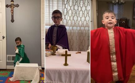 Niño juega a ser sacerdote y se hace viral en TikTok