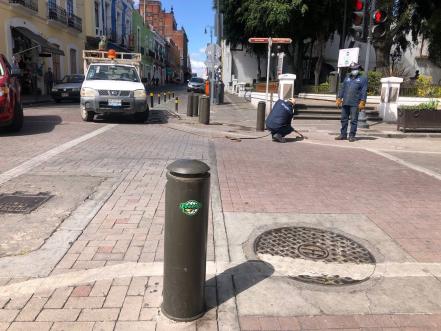 Comienza el retiro de bolardos en Puebla
