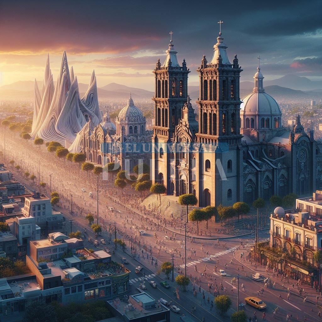 La Inteligencia Artificial predice que así será el zócalo dentro de 100 años / CANVAS