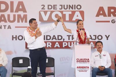 Alejandro Armenta inicia campaña al interior del estado en presencia de Claudia Sheinbaum