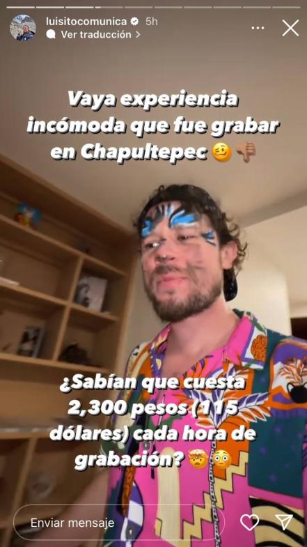 Luisito Comunica se queja porque le cobraron $5 mil en el Bosque de Chapultepec por grabar