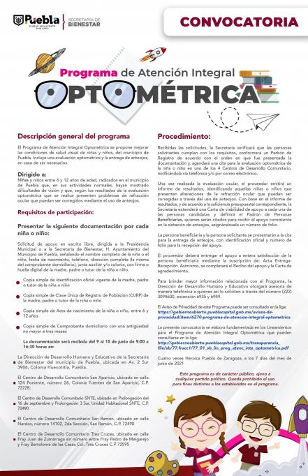 ¿Tu hijo necesita lentes? Ayuntamiento de Puebla realizará exámenes y entregará anteojos