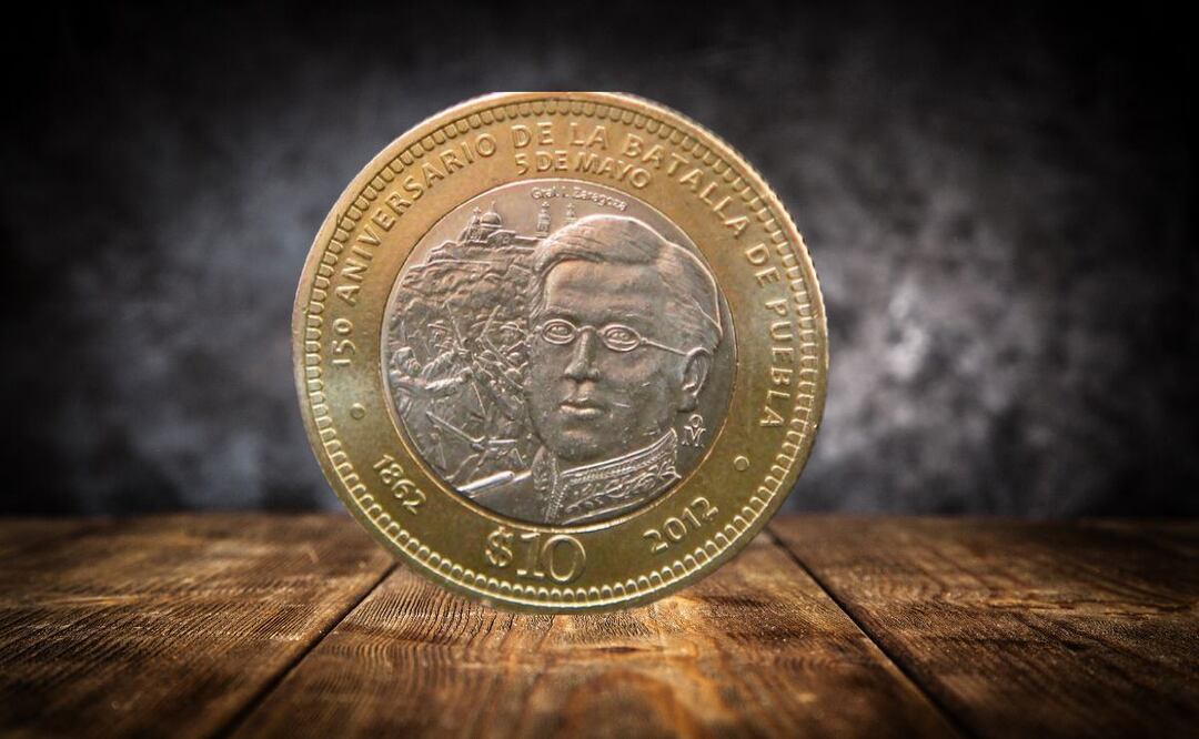 Moneda de 10 pesos que conmemora Batalla de Puebla. | Foto: Canvas