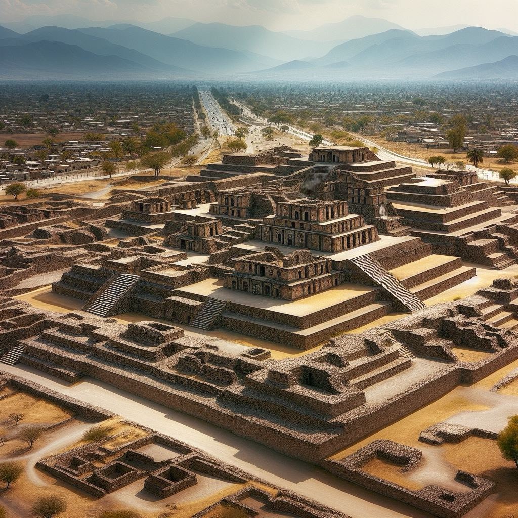 Así se verán las pirámides en Puebla en 2100 | Foto: Generada por BING para El Universal Puebla