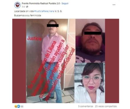 Difunden identidad del presunto feminicida de Liliana Velázquez