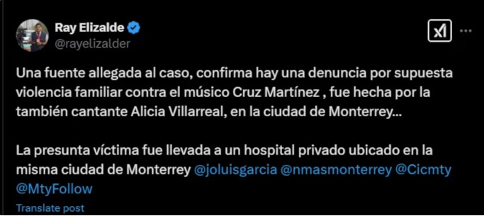 El gesto de Alicia Villarreal al terminar su concierto en Michoacán. X @rayelizalder