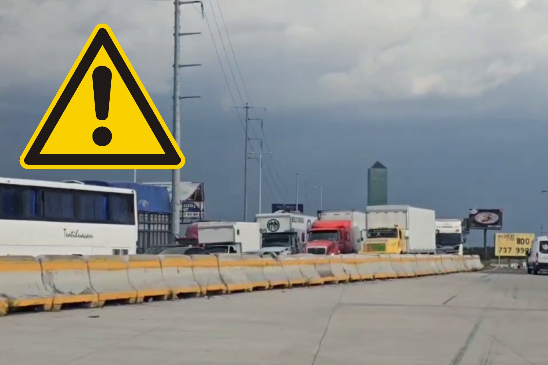 Obras en la autopista México-Puebla generan largas filas en la caseta de San Martín Texmelucan