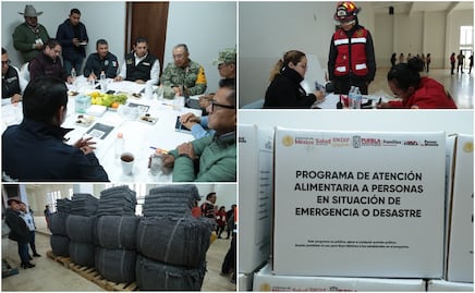 Armenta supervisa las labores de auxilio para la población de afectada por lluvias en Puebla
