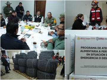 Armenta supervisa las labores de auxilio para la población de afectada por lluvias en Puebla