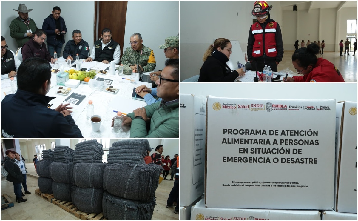 Armenta supervisa las labores de auxilio para la población de afectada por lluvias en Puebla