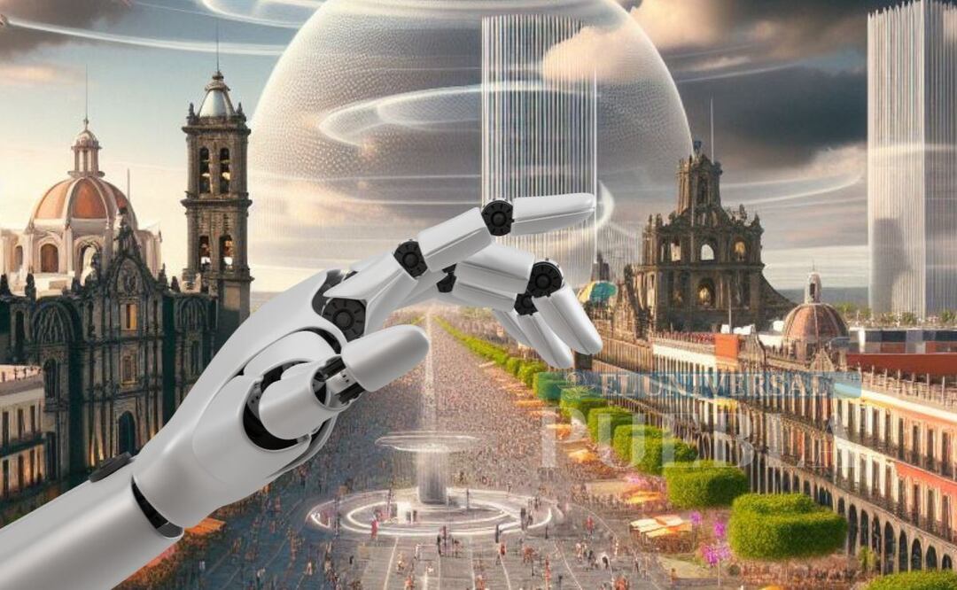 La Inteligencia Artificial predice que así será el zócalo dentro de 100 años / Foto: CANVAS