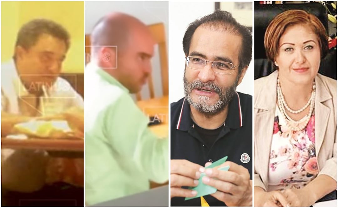 Pío López Obrador, David León, René Bejarano y Eva Cadena. Foto: Archivo