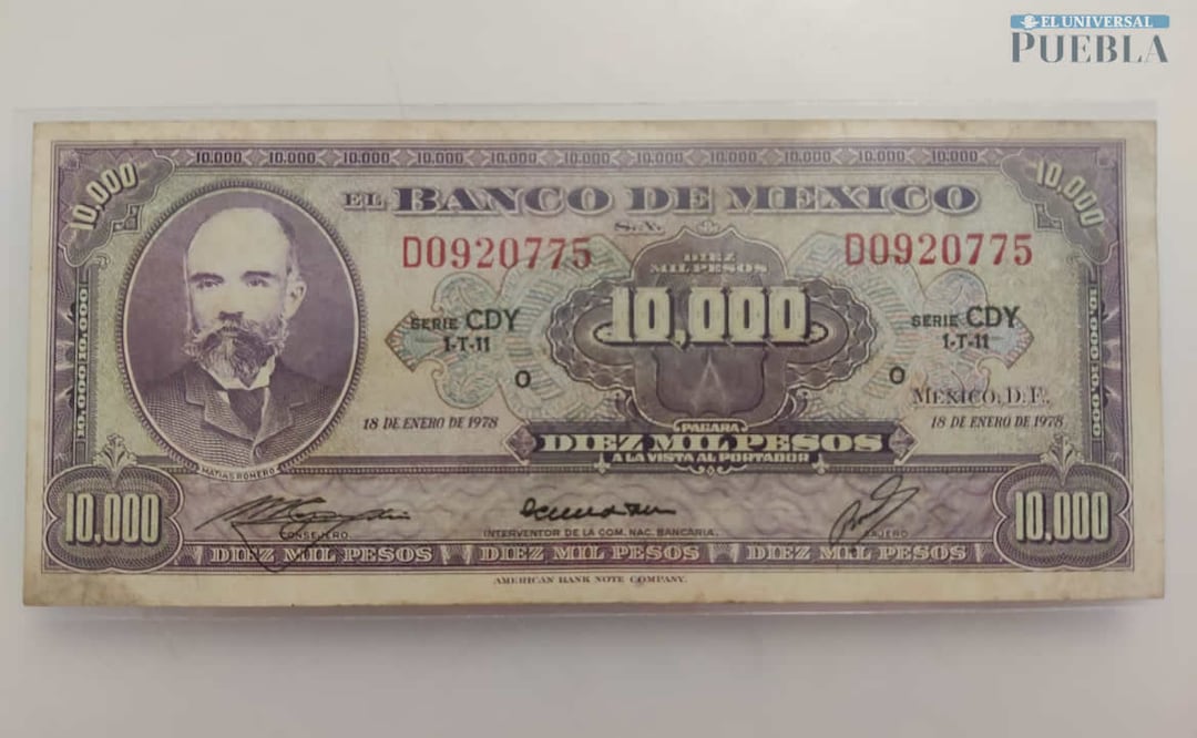 El billete de 10,000 pesos era difícil de encontrar incluso los años en los que circuló. Foto: Demian Magallán