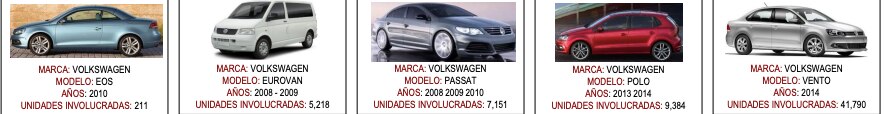 La Profeco detectó fallas en algunos modelos de la Volkswagen que deberán ser corregidos